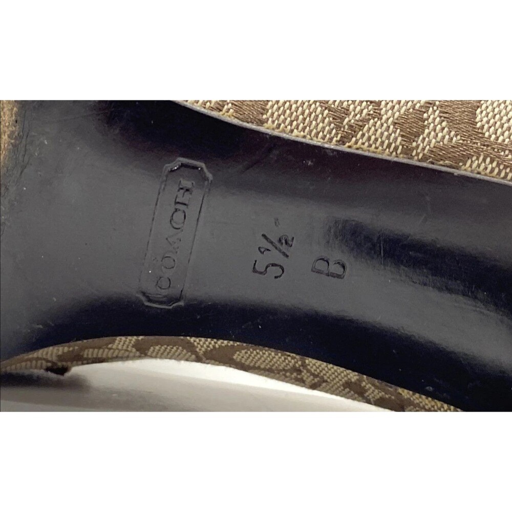 Vintage Coach Lizzie Monogram Logo Brown Tan Suede Buckle Pumps Heels Women 5.5B - Picture 8 of 8